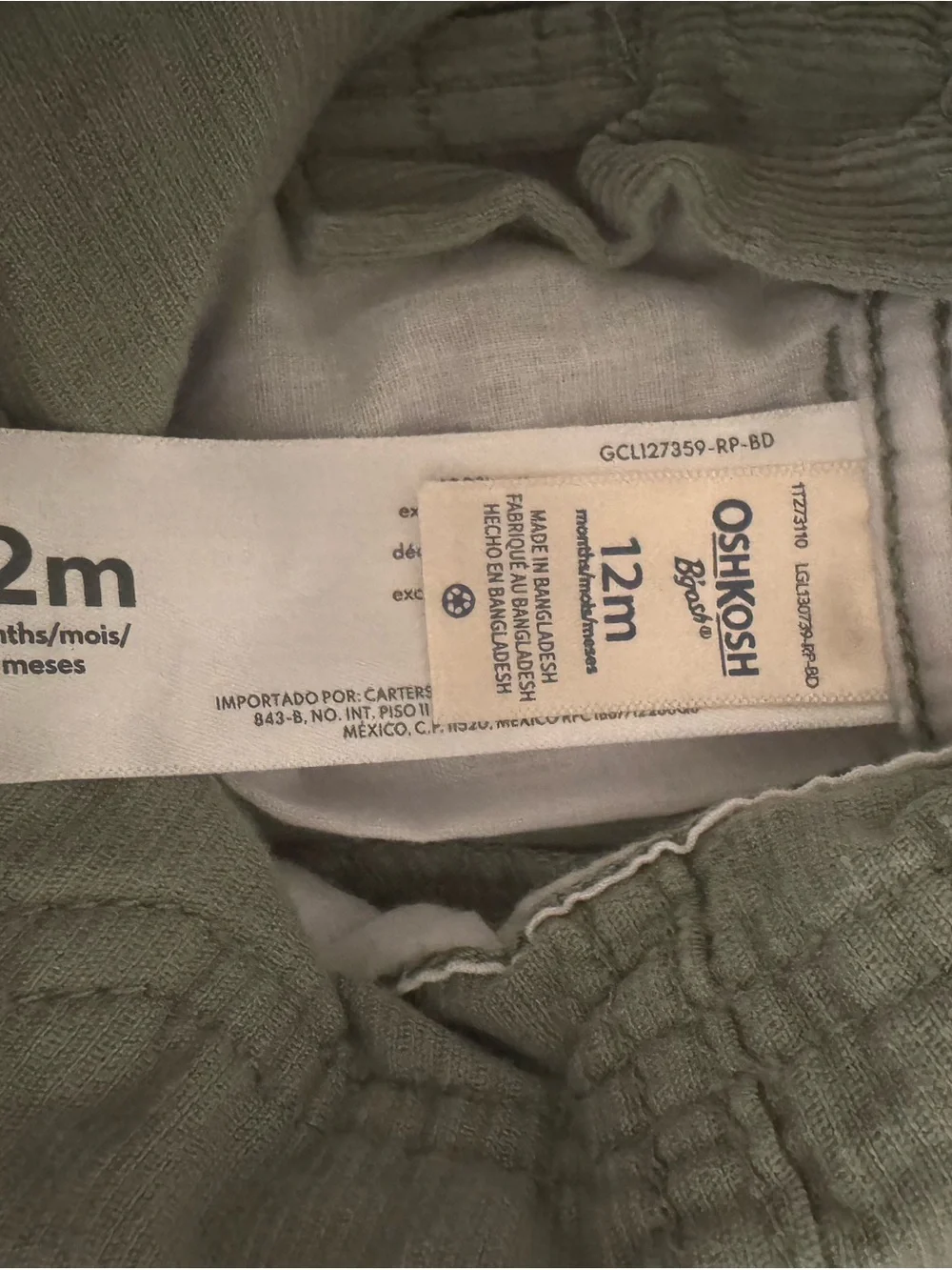 OshKosh B'gosh Olive Green Corduroy Overalls